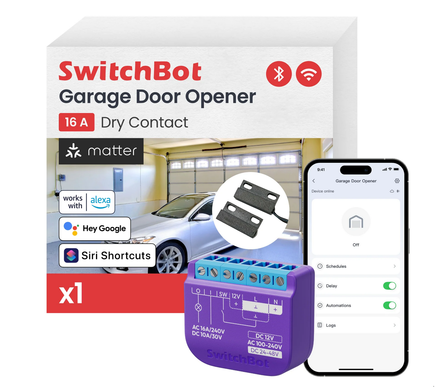 SwitchBot Garage Door Opener with Matter support via Hub 2